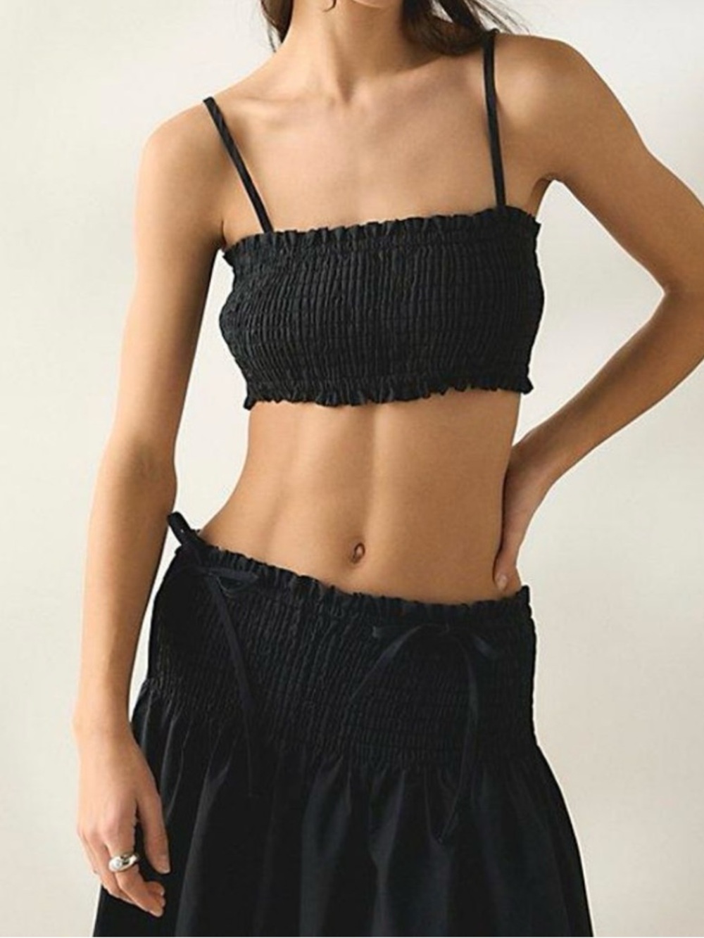 Kimchi Blue Black This or That convertible midi skirt cami top set